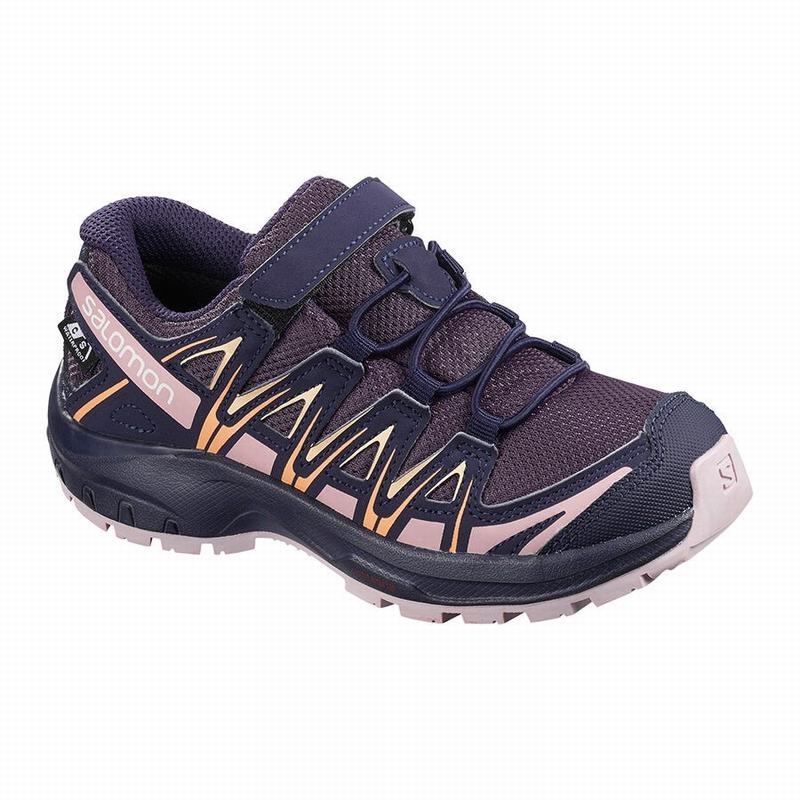 Salomon Israel XA PRO 3D CSWP K - Kids Trail Running Shoes - Purple/Blue (QADB-85304)